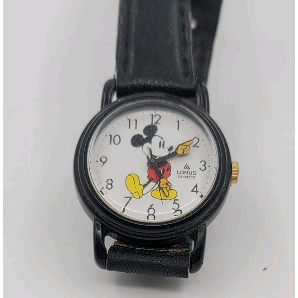 Vintage‎ Lorus Mickey Mouse Quartz Watch V811-0070 Disney Black Case